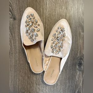 Express Bejeweled Blush Slip On Loafers Women’s Size 7